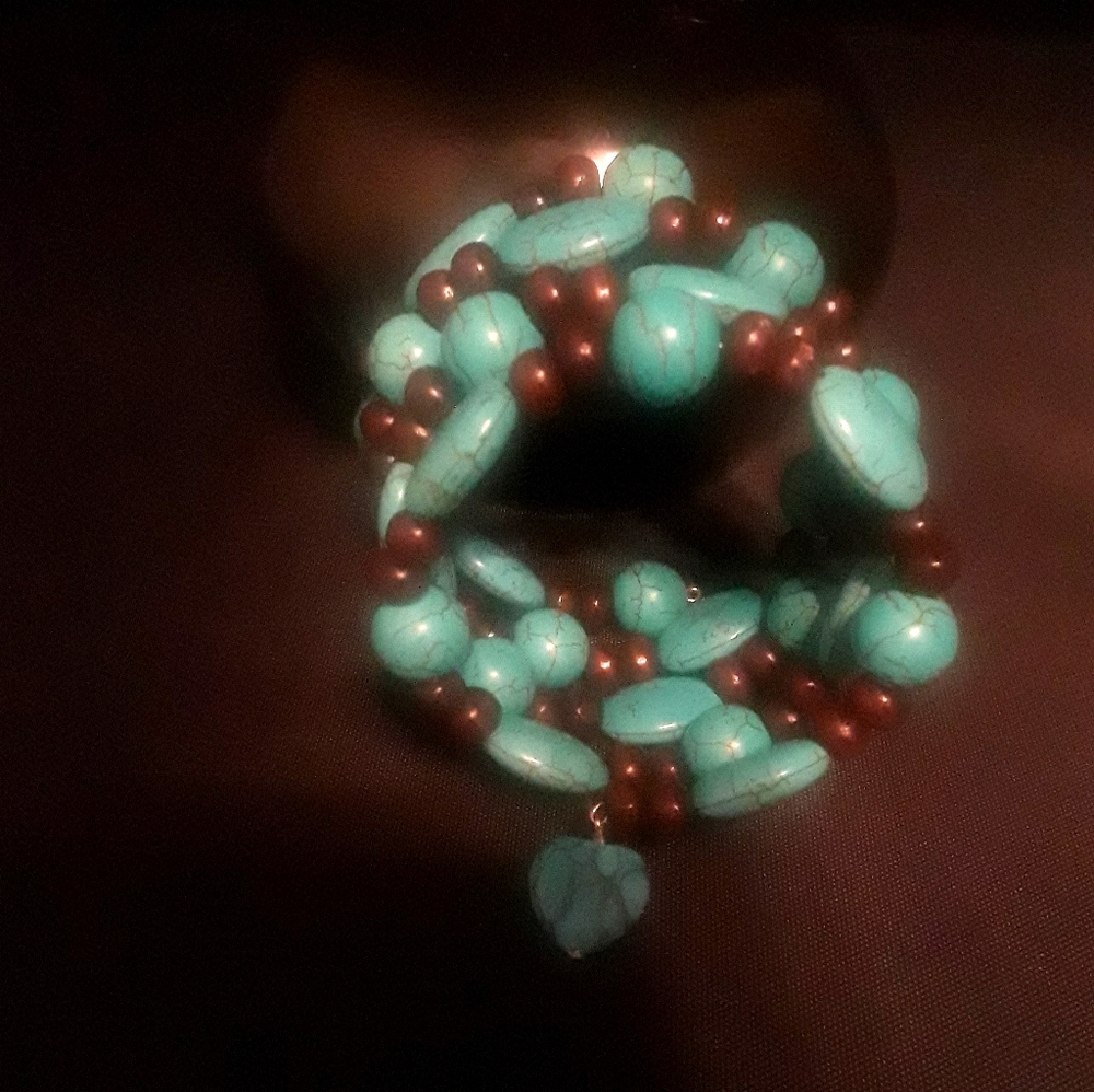 Quadruple wrap bracelet.